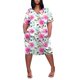 thumbnail image 1 of Gibobby Vestido largo para mujer, de verano Vestido con cuello en V y estampado floral de manga corta informal de verano para mujer Boho Beach Mini Swing Sundr(Rosa caliente,XL), 1 of 5