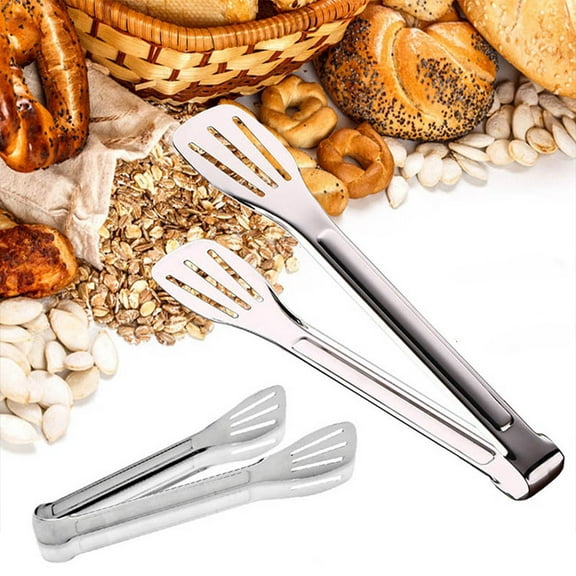 tooloflife Stainless Steel Food Tongs Kitchen Tong Cooking Tongs for Steak Barbecue Serving Size 30cm-47cm