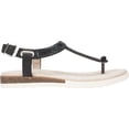 thumbnail image 2 of WHITE MOUNTAIN Womens Black Adjustable Ankle Strap Cushioned Embellished T-Strap Parana Open Toe Buckle Thong Sandals 8 M, 2 of 6