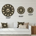 thumbnail image 4 of Designart 'Gold Shapes Retro Pattern' Mid-Century Modern Wood Wall Clock, 4 of 5