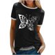thumbnail image 1 of Camiseta holgada cómoda debajo de la cintura con cuello redondo y estampado elegante para mujer, blusa de manga corta, Tops informales OAVQHLG3B Store lin121212, 1 of 5