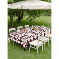 thumbnail image 3 of Retro Boho Outdoor Tablecloth - 52x70 Inch Rectangle Dining Table Cover, Dark Red Geometric Pattern Rhombic Bohemia Waterproof Outdoor Table Cloth with Umbrella Hole & Zipper for Picnic/Patio/Party, 3 of 7