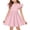 Pink, variant on Girls Ruffle Sleeve A Line Dress Solid Color T Shirt Tunic Summer Princess Tunic Easter Day Party Outfit Flowy Silhouette For Little Girls Spring Outdoor Picnic Dress White 110