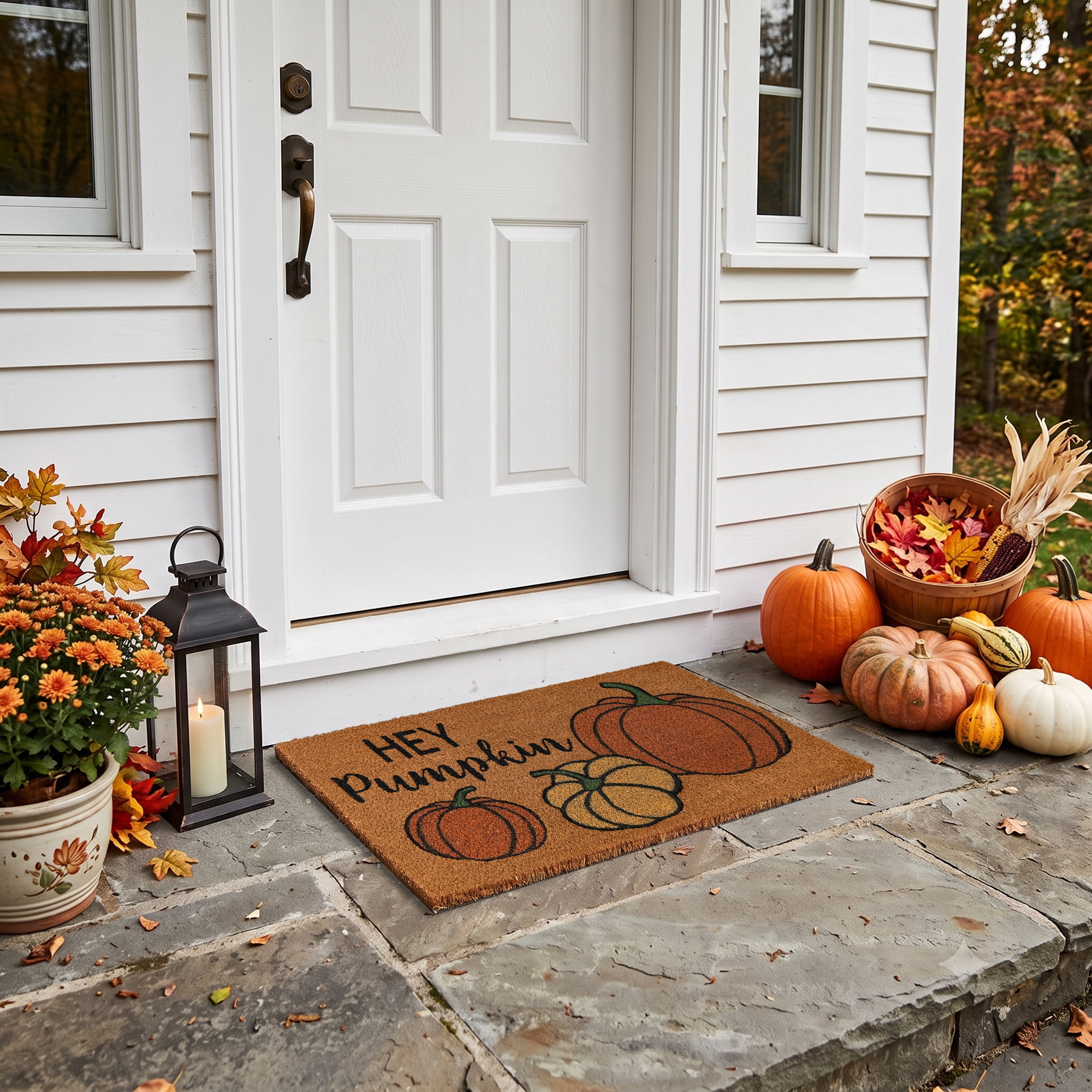 Printed Coir Mat 18x30 - Hey Pumpkin
