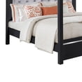 thumbnail image 3 of Abrie Solid Wood Canopy Queen Bed, Button Tufted, Touch LED, Dark Gray- Saltoro Sherpi, 3 of 5