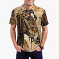 thumbnail image 2 of Cauagu Musical Horse Vintage Collage Print Men's Polo Shirts, Short-Sleeve Polo Shirts for Men Performance Golf Shirt Athletic Casual Collared T-Shirt-4X-Large, 2 of 8