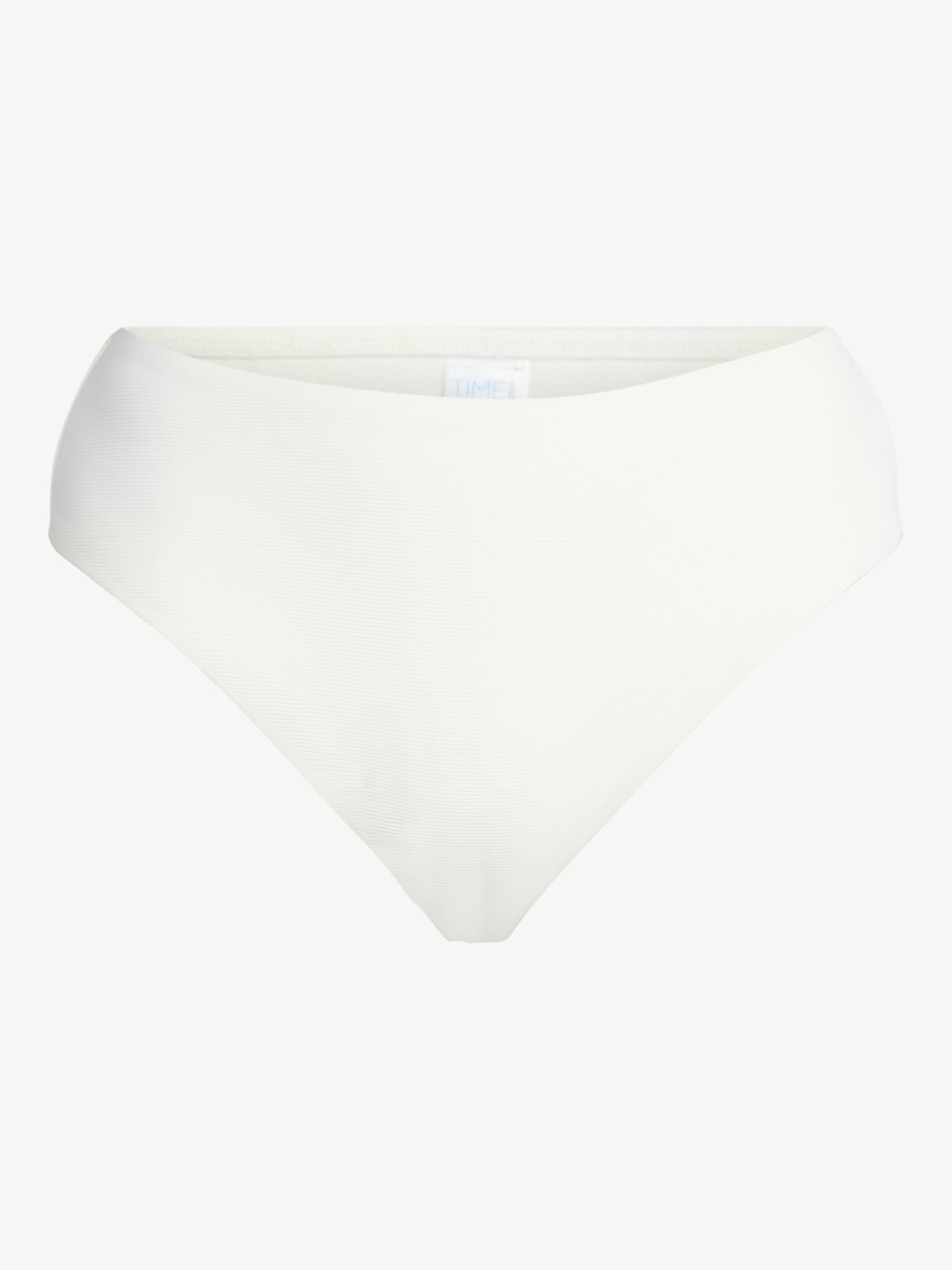 Time and Tru Women's and Women's Plus Size Ribbed Mid Rise Bikini Swim Bottoms, Sizes XS-3X