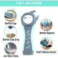 thumbnail image 3 of ar Opener Kit, 5 in 1 Multi Function Can Opener, 4 in 1 Bottle Opener with Non Slip Rubber Jar Gripper Pad for Arthritis Weak Hands, 3 of 7