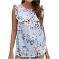 thumbnail image 1 of Blusa sin mangas con cuello redondo y estampado informal de verano para mujer a la moda Fridja  gh291, 1 of 7
