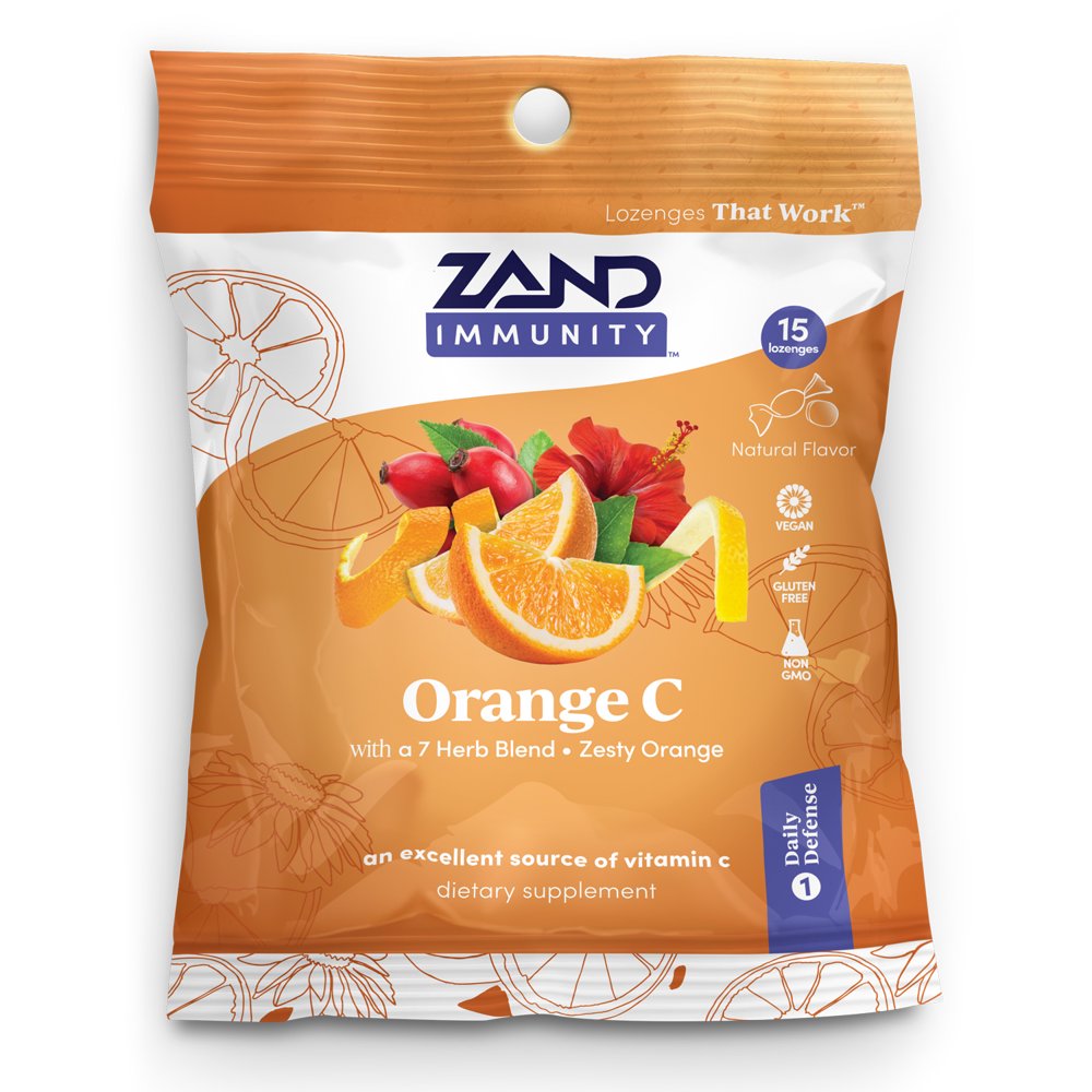 Zand HerbaLozenge Orange CVitamin C Lozenges w/ Herbal Extracts for