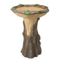 thumbnail image 4 of Full-Size Fairy Garden Birdbath With Miniature Fairy House In A Tree Stump Hand-Painted All-Weather Wood-Look Resin, 4 of 6
