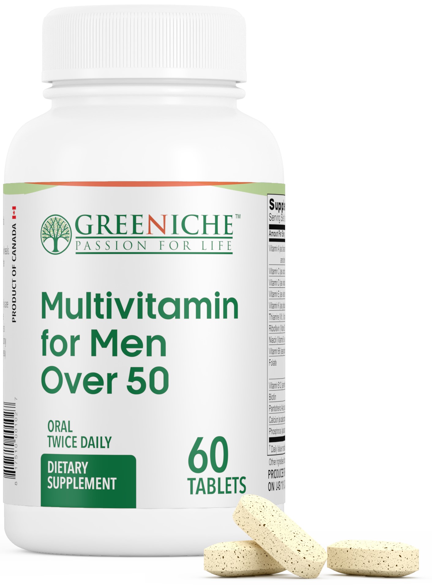 Greeniche Multivitamin For Women Over 50, 60 Tablets, Blend of High Potency Vitamins & Minerals, Extremely Gentle On Stomach