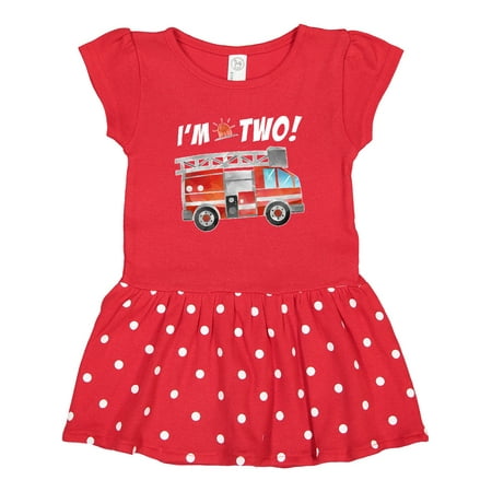 

Inktastic I m 2 Fire Truck 2nd Birthday Gift Toddler Girl Dress