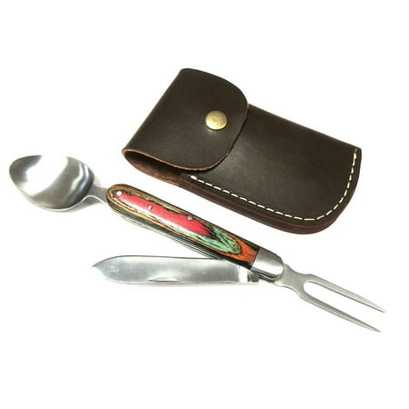 Hobo Camping Detachable Multifunctional Folding Knife with Leather Case