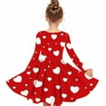thumbnail image 7 of BLTIBY Girls Valentine's Day Dress Long Sleeve Round Neck Toddler Printed Spring Fall A-Line Flowy Swing Pleated Dresses Red 4-5 Years, 7 of 7