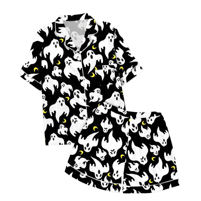 WEAIXIMIUNG Pyjama Garçon Taille 6 Coupe Ample Ensemble de Pyjama Décontracté Imprimé avec Col à Boutons Manches Courtes et Short