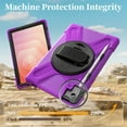 thumbnail image 3 of For Samsung Galaxy Tab S11 11 inch Case SM-X730 SM-X736, 360 Hand Strap, Shoulder Strap, Kickstand, Rugged Drop Protection, Purple, 3 of 7