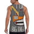 thumbnail image 3 of Xecao I Like Big Digger Men's Tank Top Workout Quick Dry Sleeveless Gym Jogging Muscle Shirts Summer Swim Beach Tops, 3 of 9