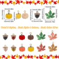 thumbnail image 2 of 1 Box 24pcs Fall Charms Bulk Maple Leaf Charm Alloy Enamel Autumn Charms Thanksgiving Leaves Pumpkin Nut Charm, 2 of 9