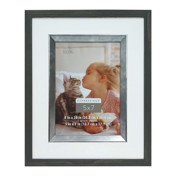 Studio Decor Expressions 5" x 7" Black & Silver Fillet Frame