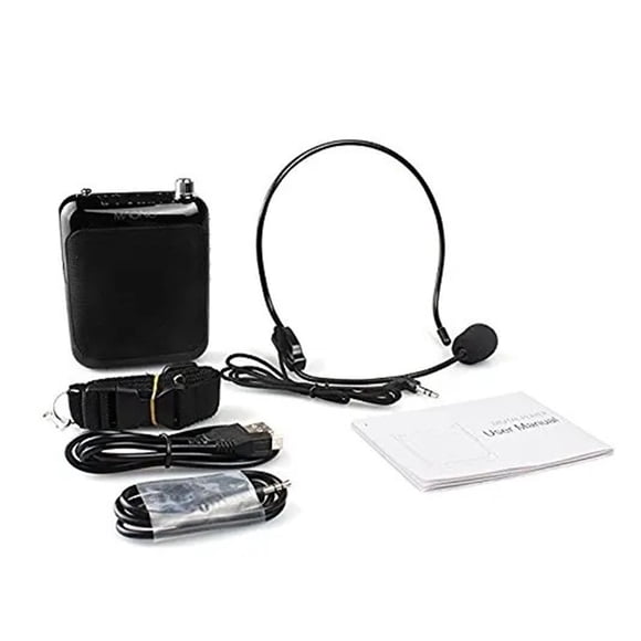 Amplificateur Vocal Mégaphone Amplificateur Microphone Mini Haut-Parleur Portable Micro Professionnel avec FM pour Enseignant Guides Touristiques,Clair et Fiable