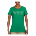 thumbnail image 2 of Eat Sleep Game Video Gamer Gift Fan Pop Culture Womens Graphic T-Shirt, Kelly, Small, 2 of 3