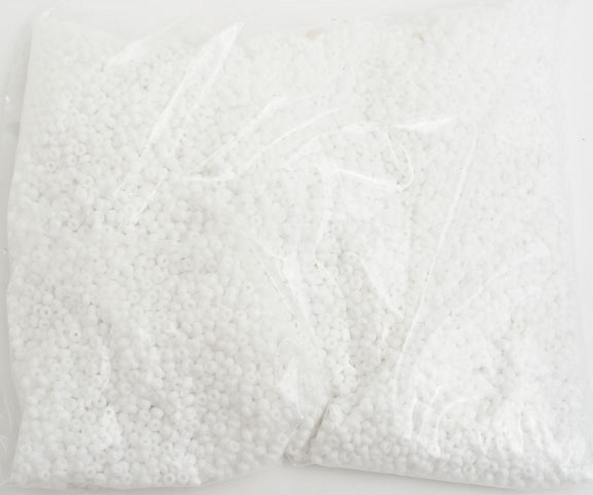 John Bead Czech Glass Seed Beads 8/0 (500g) Opaque White Bead