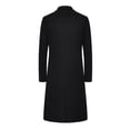 thumbnail image 3 of Fgnfyis Mens Jackets Autumn Winter Wool Blend Long Coat Solid Color Thicken Overcoat Men’S Trench Coat Mid Length Warm Mens Coats Black L, 3 of 6