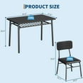 thumbnail image 2 of 5-Piece Black Dining Table Set for 4, Kitchen Table with Storage Rack and 4 Upholstered Chairs, Wood Tabletop & Heavy-Duty Metal Frame, Space-Saving Dining Room Furniture for Small Space and Apartment, 2 of 6