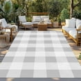 thumbnail image 3 of Fsddascl Grey Plaid Outdoor Rug for Patio/Deck/Porch, Non-Slip Large Area Rug 4 x 6 Ft, Spring Summer Farmhouse Buffalo Checkered Indoor Outdoor Rugs Washable Area Rugs, Camping Rug Carpet, 3 of 5