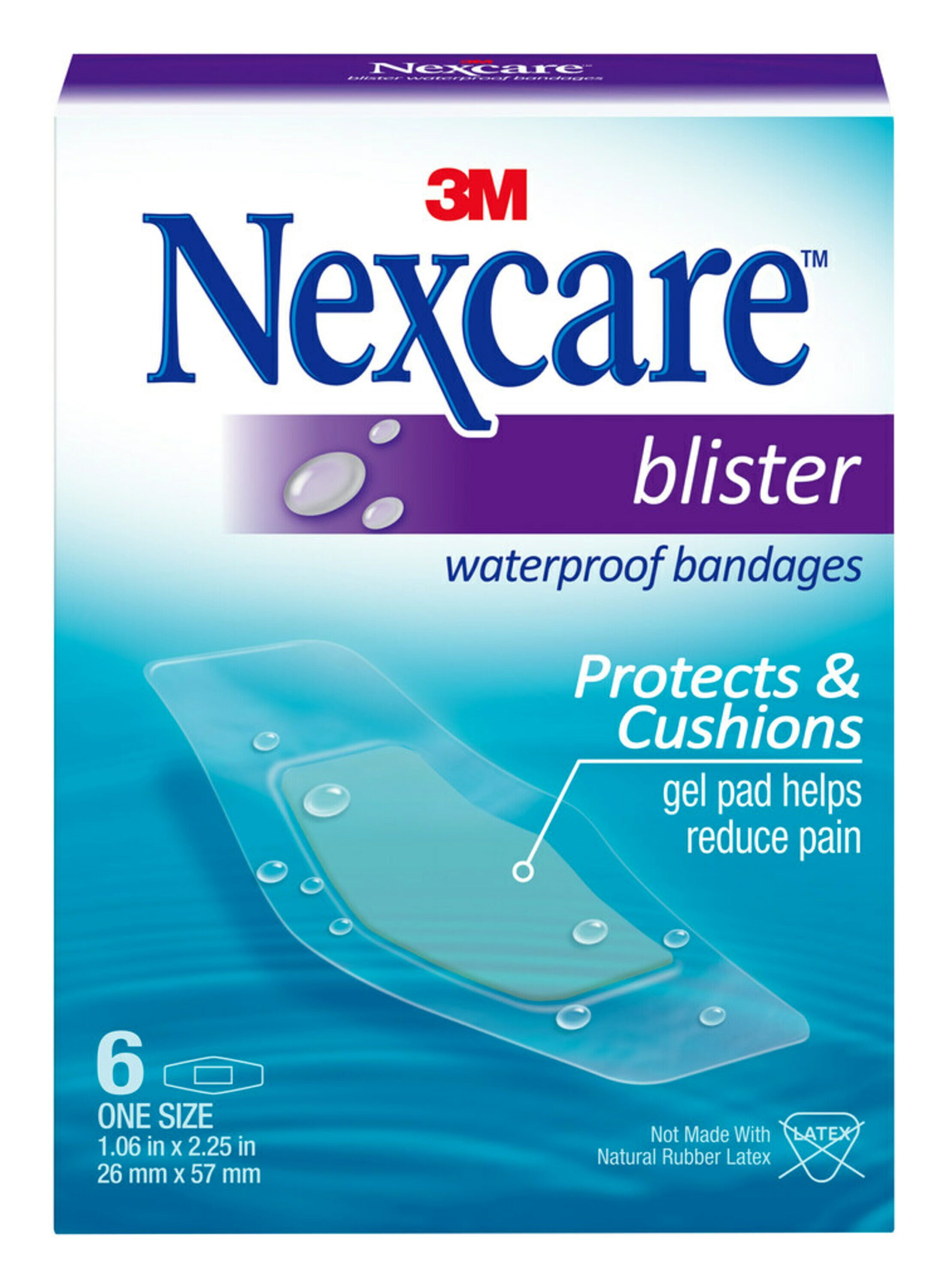 Nexcare Blister Waterproof Bandages, Gel Pad, Latex Free Materials, One