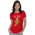 thumbnail image 4 of Funny Christmas Oh Snap Gingerbread Womens Slim Fit Graphic Tee Brisco Brands S, 4 of 5