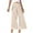 Beige Pants for Women, variant on HAPIMO Women's Wide Leg Capri Pants Summer Solid Breathable Sale Leisure Loose High Elastic Waist Fashion Trousers for Girls Beige S