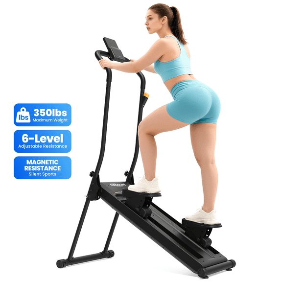HXD-ERGO Stair Stepper for Home Gym, Stair Climber Workout Machine with Upgraded 6-Level Adjustable Resistance, Foldable Vertical Full Body Cardio Equipment, Non-Slip Pedals, Quiet 350 LBS Capacity