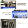 thumbnail image 4 of ANPOO 47"W Farmhouse Coffee Bar Cabinet Wine Rack and Storage, Tall Wine Bar Cabinet with 3 Tier Storage Hutch, Buffet Cabinet with LED Light and Glass Racks for Kitchen Dining Room, 4 of 7