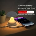 thumbnail image 5 of Wireless Charger Night Light, 15W Fast Charging Mushroom Table Lamp with Adjustable Brightness, USB Bedside Lamp for Bedroom & Office, Black/White, 5 of 7