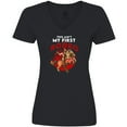 thumbnail image 3 of Inktastic Funny First Rodeo Cowboy Women's V-Neck T-Shirt, 3 of 5