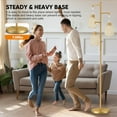 thumbnail image 6 of ZEN Dimmable Boho Floor Lamp - 3 Light Farmhouse Rattan Floor Lamp for Living Room, Industrial Tree Floor Lamps with 3 X 6W LED Bulbs, Rustic Standing Tall Lamp for Bedroom, 68", White, 6 of 14
