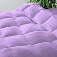 thumbnail image 2 of Super King Plus Plus 5 PC Comforter Set Solid Lilac Luxury Premium Collection Microfiber Fill Lightweight Duvet Insert Box Stiched Quilted Fluffy Soft All Season Cooling Comforters, 2 of 7