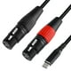 thumbnail image 1 of Cable de audio USB C a doble XLR hembra Anewbig de 10 pies, negro, 1 of 9