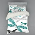 thumbnail image 2 of Ambesonne Dragonfly Bedding Set 3 Pcs, Ornate Damask, Twin XL, Teal Turquoise Black, 2 of 3