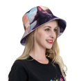 thumbnail image 5 of Kll Colorful Cloud Sleeping Cat Bucket Hat for Women Men Packable Travel Beach Sun Hat Outdoor Rave Accessories Reflective Fisherman Cap, 5 of 6