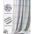 thumbnail image 6 of White Plaid Grid Blackout Curtains 96 Inch Length 2 Panels Set, Colorful Line Modern Simple Geometric Full Shading Curtains for Windows, Blackout Curtains for Bedroom Living Room 52"x96", 6 of 8