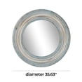 thumbnail image 4 of DecMode 36" x 36" Blue Distressed Carved Floral Wall Mirror with Gold and Beige Accents, 4 of 13