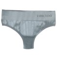 thumbnail image 3 of Tangas para mujer, bragas de algodón de cintura baja con espalda en T, ropa interior sexy elástica sin costuras de color sólido, gris azul, M / L Kearding AP001138-07B, 3 of 7