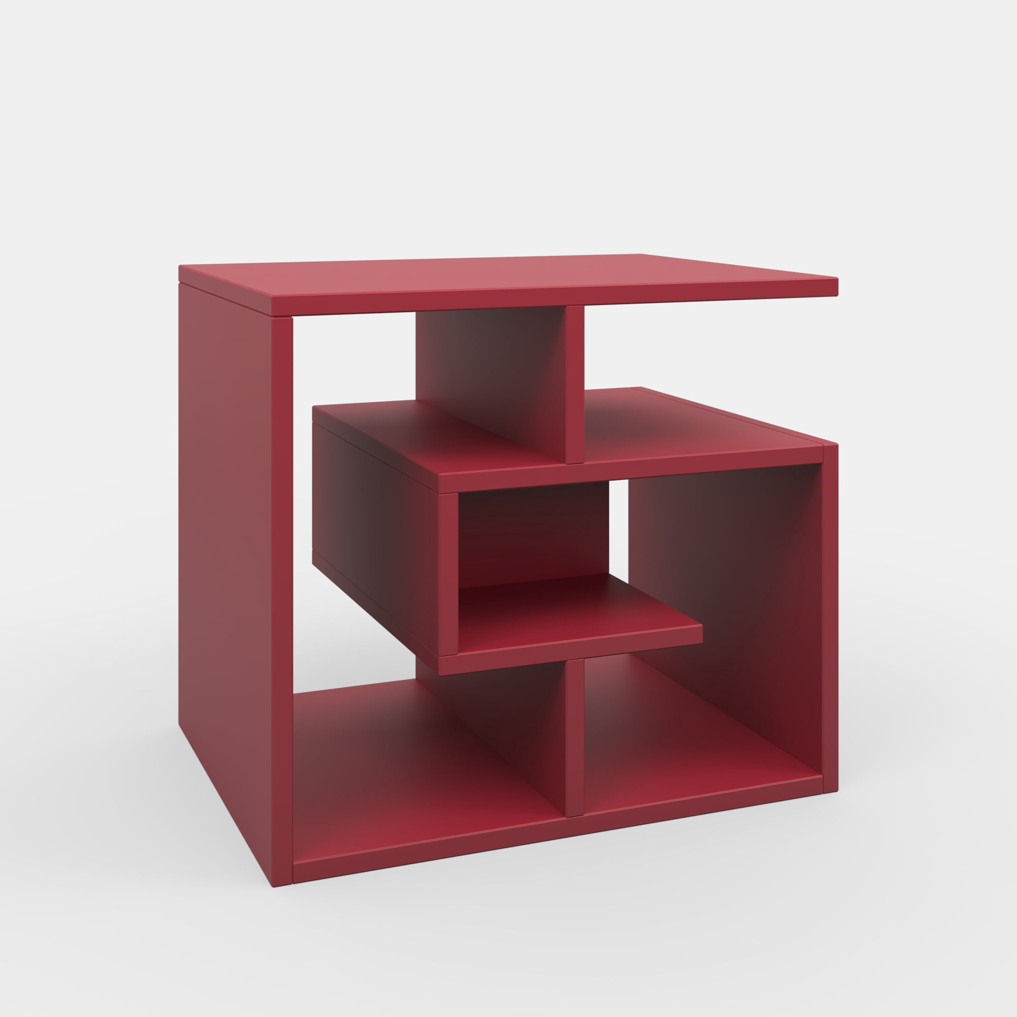 Ada Home Decor Furniture Burgundy 3 Tier Briscoe Modern Side Table