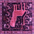 thumbnail image 1 of Ahgly Company Machine Washable Indoor Square Animal Purple Traditional Area Rugs, 6' Square, 1 of 4