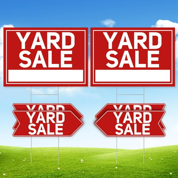 Carteles ComboJoy de Yard Sale, 6 unidades con estacas, 2 extragrandes, 24 x 16