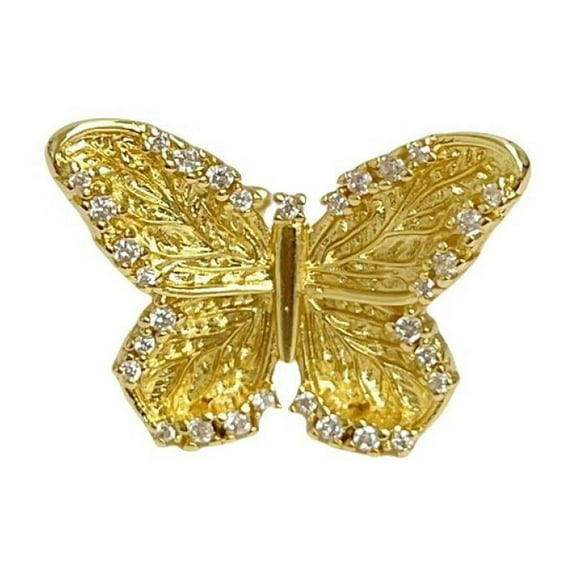 PERITANG Women 925 Sterling Silver 14k gold plated Butterfly Cubic Zirconia Thumb Ring Stress Anxiety Rings Women's Jewelry Lady Birthday Mother's Day Gifts