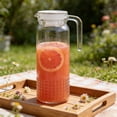 thumbnail image 4 of JZCHUNTOY Heat Resistant Glass Cold Water Pitcher, Thickened Durable Glass Pitcher, 37.2 OZ Beverage Container, Thermal Shock Resistant Jug for Iced Tea, Lemonade, Hot/Cold Drinks, Kitchen Daily Use, 4 of 6